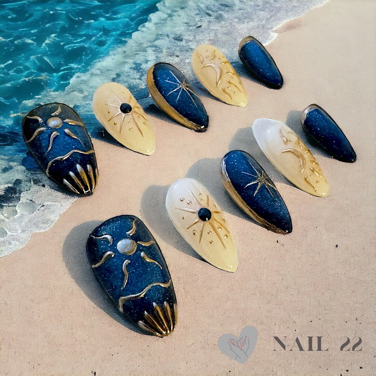 Sun Moon and Stars - False nails - Nail 22 Official