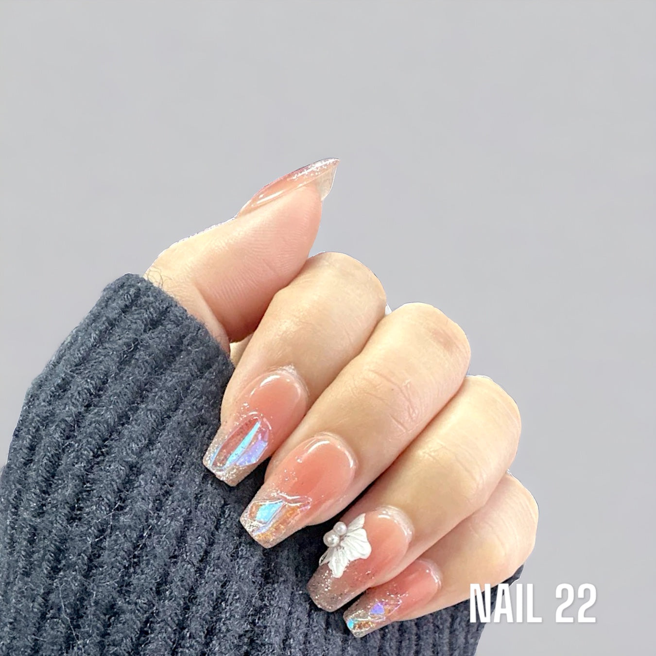 Peach Lilies - False nails - Nail 22 Official