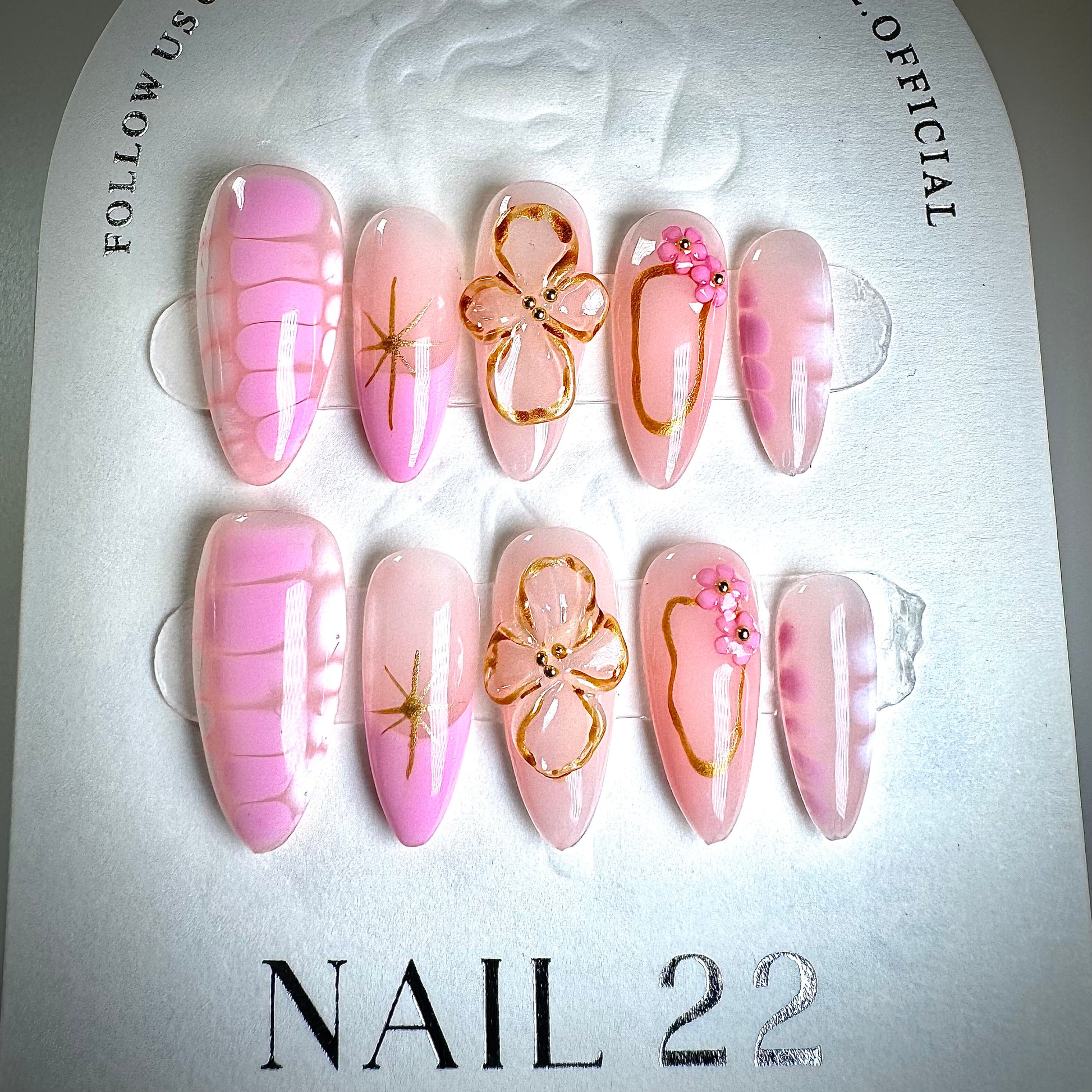 Pink Tropical Hibiscus - False nails - Nail 22 Official