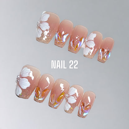 Peach Lilies - False nails - Nail 22 Official