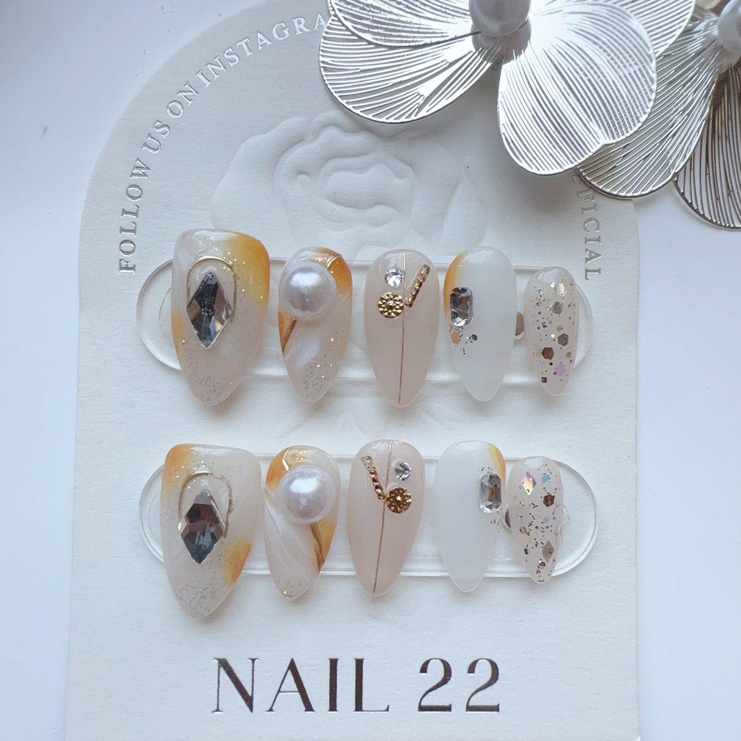 Golden Feather - False nails - Nail 22 Official