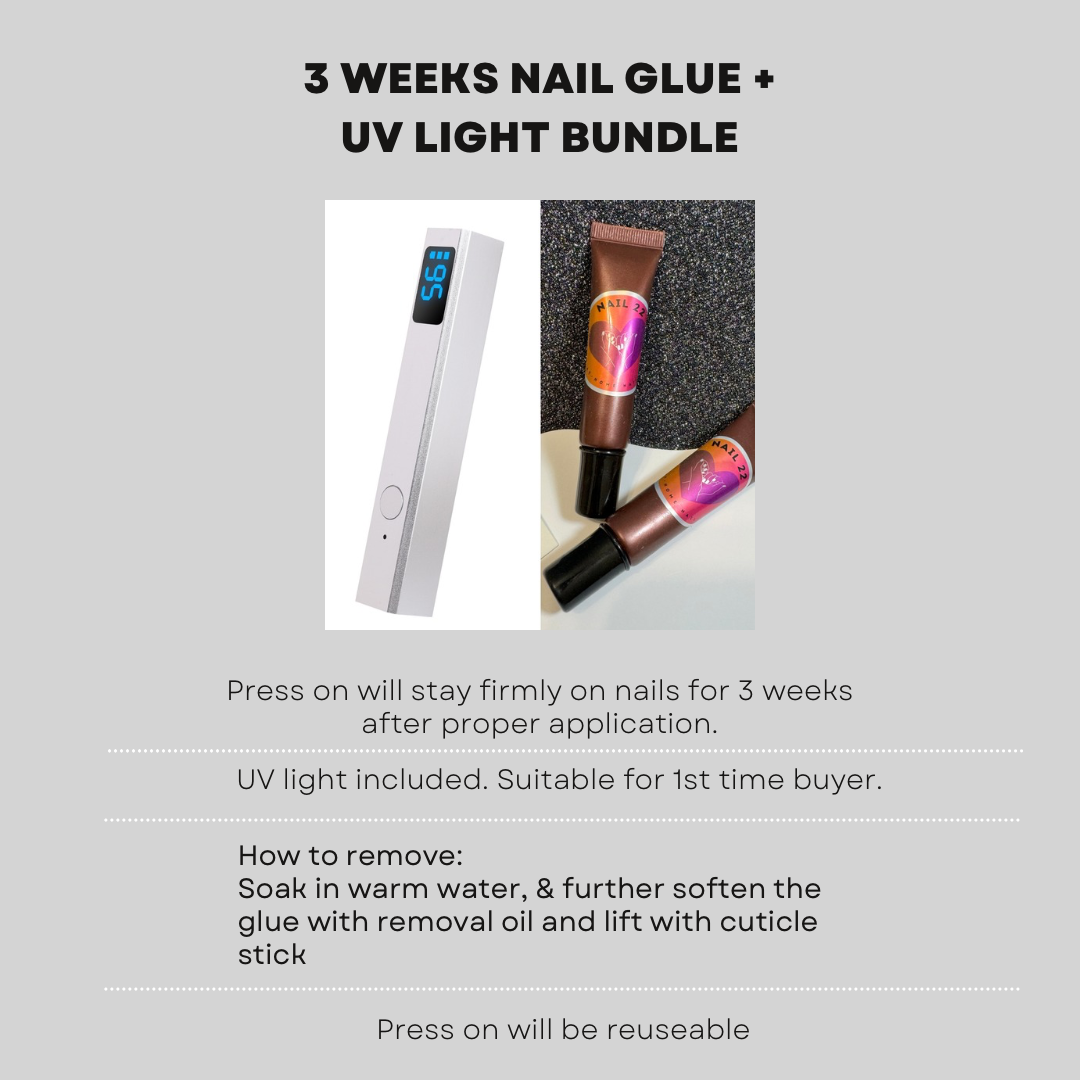 3-Week Nail Glue Gel + ￼UV Light Bundle