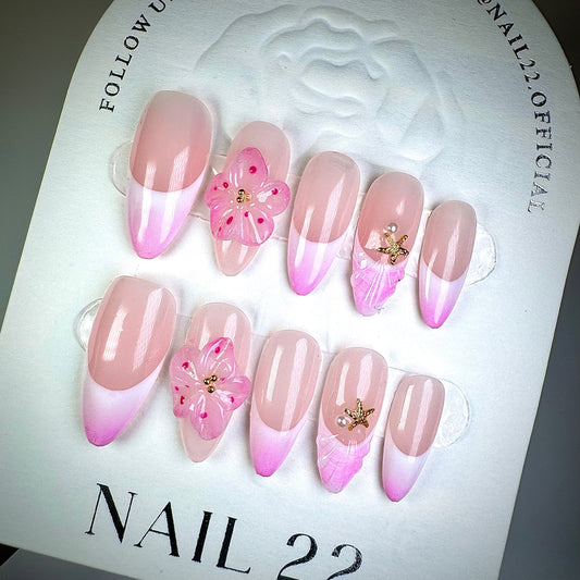 Fuchsia Hibiscus - False nails - Nail 22 Official