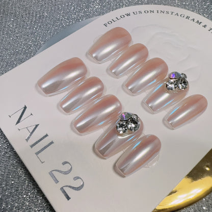 Nude Chrome - False nails - Nail 22 Official