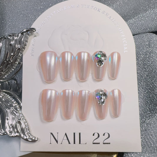 Nude Chrome - False nails - Nail 22 Official